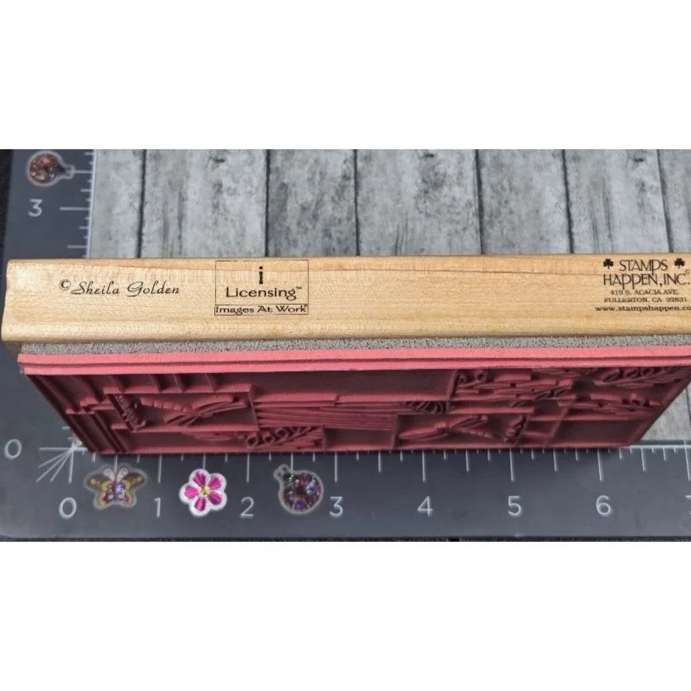 Stamps Happen Dragonfly Happiness 90383 6.5X3.5 Rubber Stamp Wood #G4